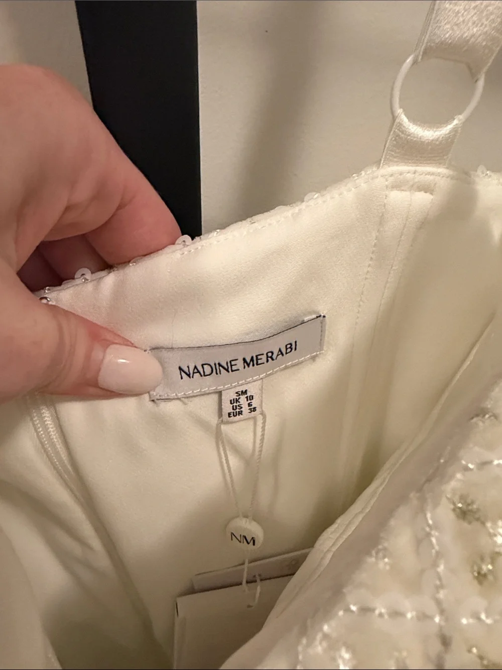Nadine Merabi white sparkly jumpsuit new with tags - Picture 3 of 4